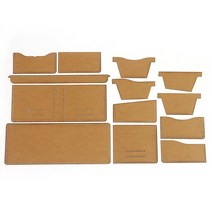 13PCS Ｕniversal 지갑 패턴 스텐실 템플릿 DIY 가죽 공예 토트 지갑 바느질 패턴 하드 크래프트 종이 스텐실 템플릿, 보여진 바와 같이