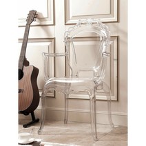 북유럽 투명 엔틱 의자 아크릴 고스트 암체어 크리스탈 화장대의자, 28 팔걸이가 없는 투명 퍼플_심플디자인