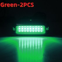 차 캠핑카 부품27LED 블루/화이트/레드 스테인레스 방수 조명 수중 폰툰 해양 보트 트랜섬 & 블루 라, 04 Green-2PCS, 04 Green-2PCS