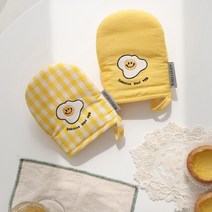 스마일에그 자수 주방장갑 2type, 02.체크