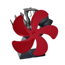 무동력팬 야외 난로 순환 에코팬 히터 캠핑 블레이드 공기 화목난로 써큘레이터, 바람잎 5매【빨간색】