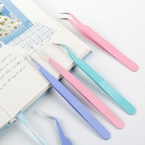 스텐 다용도 정밀 작업 쪽집게 스티커 핀셋 족집게 777EA, 하이니몰82 핑크(일자형)1P
