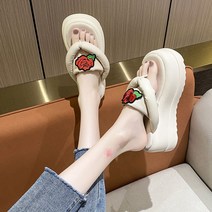 여자 키높이 샌들 슬리퍼 통굽샌들 쪼리 장미 슬리퍼