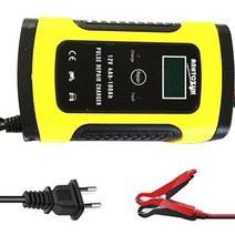 전자동 배터리 충전기 12V 6A 파워펄스 수리 습식 건식 디지털 LCD 디스플레이 납산, 01 Yellow EU Plug