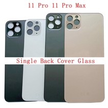 뒷판 교체 호환 뒷면 수리 하우징 케이스 큰 구멍 배터리 커버 카메라 후면 도어 아이폰 11 프로 맥스 유리판 로고 부품 스마트폰 스크린 유리 보호 투명, 11ProMax Silver US