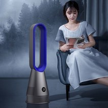 PYHO 날개없는 선풍기 타워형 리모컨 저소음 스탠드 수면풍 타이밍 에어홀 써큘레이터, 그레이실버, 1개