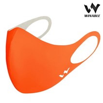 윈어블 항균 구리사 빨아쓰는 귀 안아픈 먼지차단 KF-AD 헬스장 운동용 헬스 러닝 축구 골프 마스크, 윈어블 스포츠 마스크 오렌지