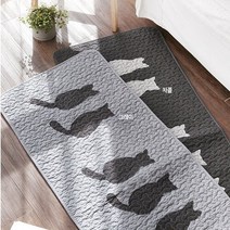 콩지 콩지 콩지 N365 모던 고양이 퀼팅 목화솜 주방매트 130x50