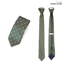 젠틀안트 도트 자동넥타이 폭7cm 카키 AT-5626