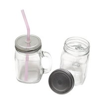 도매로드 손잡이머그 W6E27F2 커피잔 450ml 머그잔 유리 머그컵, 로드 빨대구멍