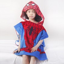 어린이 비치타올 목욕가운 도톰 후드비치타올, 빨강스파이더맨