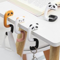 동물모양 가방 테이블 책가방 고리 걸이 책상 휴대용 소품, No.02 브라운 너구리