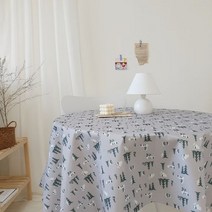 [비에스]별시리즈 캠핑식탁보 방수식탁보 테이블보원단, 겨울나무2인1마150*90