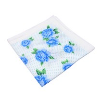 일본 가제 손수건 (도트블루 장미) 1장