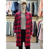 헨어스 에드윈 여성용 루즈핏 체크 롱 셔츠 HSE791 - F