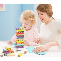 3세 아기 원목 동물 젠가 블럭 쌓기 도미노 3살 블록 / 캐릭터 카드 주사위 탑쌓기
