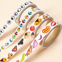 얼굴 스티커 눈코입 롤스티커 1개 폭2cm 만들기 재료 준비물, 컬러 입