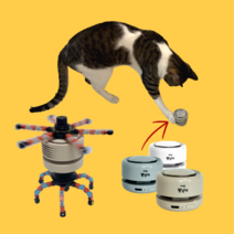 프레드리] 팽냥이 자동 움직이는 고양이 쥐 장난감 팽이 선풍기 꼬리잡기 술래잡기 사냥, 스노우화이트(단독)