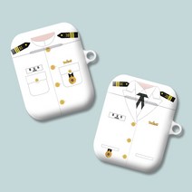 [와우박스] 주문제작 에어팟 버즈 하드 케이스 해군 정복, 무광 하드케이스, 버즈(밑판 흰색)