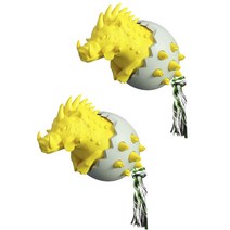 Jeremytown 멧돼지 이갈이 강아지용 고무장난감, 2개, 옐로우