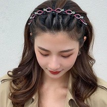 큐빅 집게머리띠 볼륨머리띠 벼머리 앞머리고정 얇은, 상품선택, 화이트