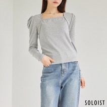 [솔로이스트] 스퀘어넥 볼레로 볼륨 티셔츠 SADN1808