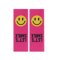 [니뜨] 스마일 컬러 라벨(1세트-2개) 라벨장식, 핑크