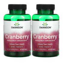 스완슨 크랜베리 농축액 슈퍼 스트렝스 60정 2통, 1개, 기본