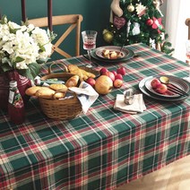 빈티지 체크 식탁보 예쁜 방수 식탁보 커버 매트 테이블천, 옵션2) 140 x 140cm