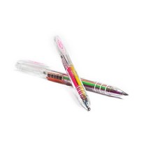 자바 네온 3겔 3색 형광 볼펜 0.5mm 학생볼펜 펜 멀티3색펜 볼펜, 네온3겔(노랑 분홍 파랑)