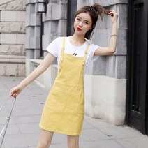 멜빵바지 원피스 2022 여름 여성 대학 스타일 패션 캐주얼 슬리밍 모든 일치 원피스 빠른배송