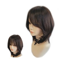 아미모 샤기머리 단발가발 중단발 인모 여자항암가발 [AM-W510], 소, 자연갈색