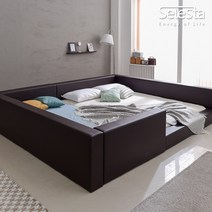 셀레스타 저상형 패밀리침대 둥지 프레임 SS+SS 매트제외, 초코