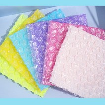 레인몰 하트 뽁뽁이 에어캡 포카 포장 선물 10x10cm 5장, 소-퍼플
