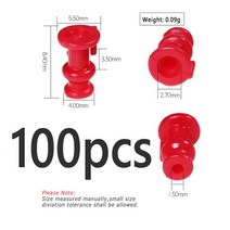 Bimoo-스내퍼 스커트 지그 어시스트 후크 슬라이드 부품 40/100 개 레드 화이트 바다낚시 미끼 루어 액세서리 고무, [04] 100pcs red