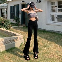 가을 고탄력 밴딩 허리 세미 부츠컷 9부 바지
