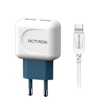 액티몬 2.1A 가정용충전기 USB 2구 마이크로 5핀 케이블 분리형