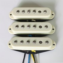 Donlis 48/50/52mm 60 'S 빈티지 사운드 싱글 코일 ST 기타 픽업 플랫 작업 alnico 5 봉 Stratocaster, 06 Vintage white Bridge