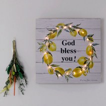 사인모아 우드 LED 액자 인테리어조명 벽장식소품, 레몬간판-God bless you