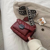 여성 체크 패턴 크로스 모던 스퀘어백블랙/베이지/레드