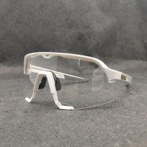 Makone 백프로 고글 자전거 산악자전거 변색 자외선 차단 렌즈, 화이트 프레임