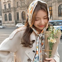 모리나 여성 플라워 숏 스카프