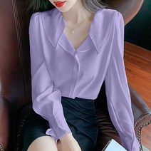 barobaro 여성 귀여운 벌룬소매 블라우스 쉬폰 퍼프소매 여춘추신상품