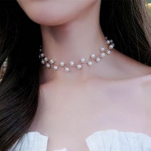 비즈 의 목 체인 Kpop 진주 초커 목걸이 골드 컬러 Goth Chocker 쥬얼리 목에 펜던트 칼라 소녀를위한, gold style 2