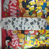 보드 원숭이 스케이트 데크 흰색과 검은색 발광 효과 스케이트 7레이어 메이플 원숭이-맨, 한 데크, 협력사