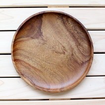 22cm 낮은원형 나무 접시 l 브런치 플레이팅 원목그릇