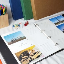 키밍 / 아기 가족 사진 보관 앨범 링 포켓 사진첩 포토북, 그린, 1개