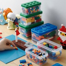 레고 브릭 미니 정리 박스 정리함 3P 부품 블록 보관함 스토리지 토이박스 수납함 듀플로 블럭 정리박스, 그린