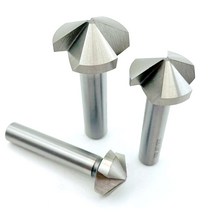 모따기 공구 원형 섕크 3 플루트 120 도 HSS 챔 퍼링 커터 엔드 밀 카운터 싱크 드릴 비트 4.5-60MM, [08] 16.5mm(120 Degree)