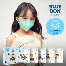 블루본 2D 아이노우 썸머라인 새부리형 소형 컬러 어린이 키즈 마스크, 핑크, 10매